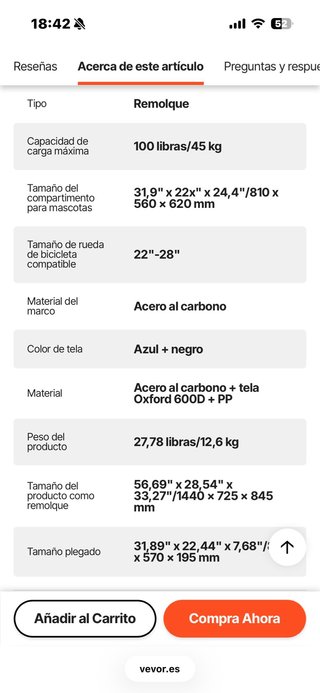 Remolque plegable VEVOR para perros