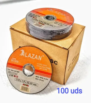 Caja 100 discos corte metal inox 115mm radial