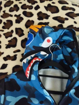 Sudadera BAPE con capucha y cremallera azul
