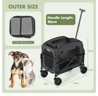 Transportín para mascotas 4 ruedas