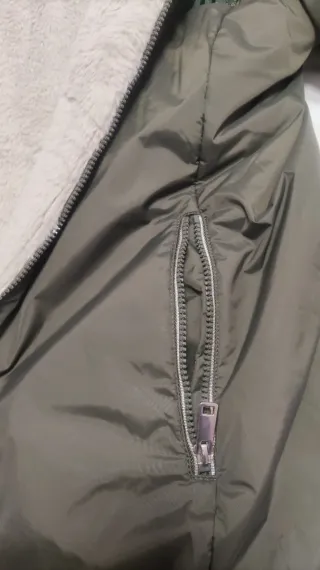 Abrigo reversible mujer verde talla M