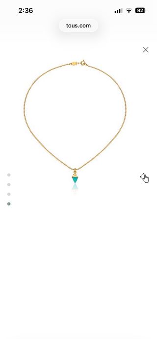 Colgante Tous Plata Vermeil Oro Turquesa