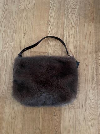 Borsa Stradivarius pelliccia sintetica marrone