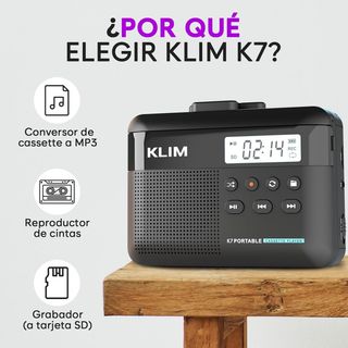KLIM K7 Reproductor Cassette MP3 SD Recargable