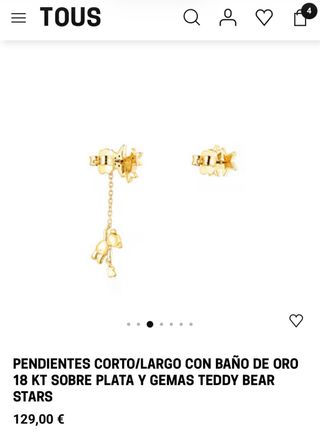 Pendientes Tous Plata Ley baño Oro Estrellas NUEVO