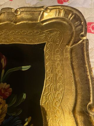 Vassoio vintage decorato fiori