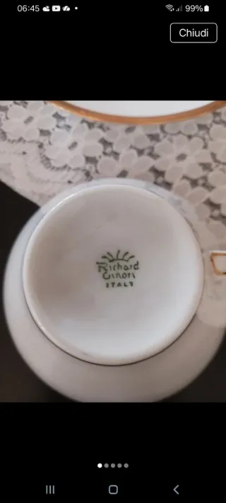 Tazze Richard Ginori in porcellana