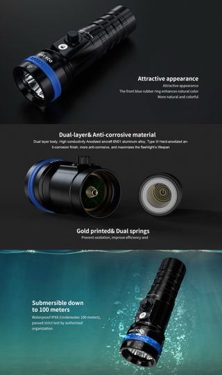 Linterna de buceo XTAR D26 1600 – 1600 lúmenes