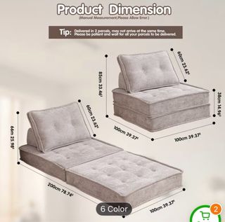 Sofá Cama Individual Gris