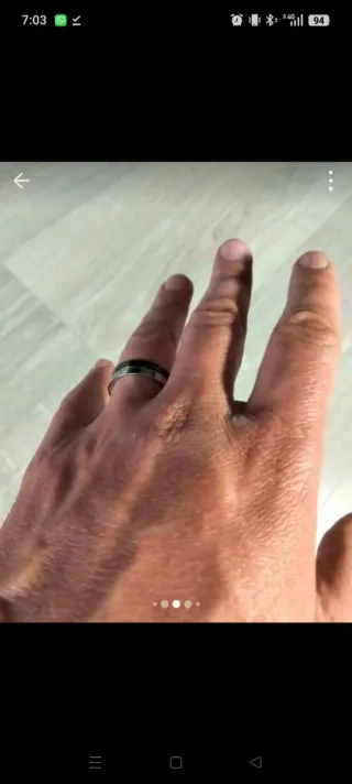 Anillo de Acero Plateado Talla 19.4 mm