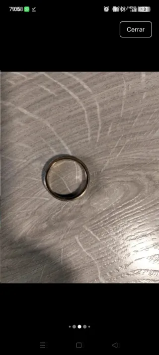 Anillo de acero plateado