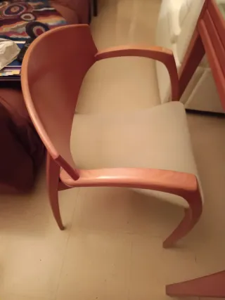 Mesa comedor doble cristal y 4 sillas madera