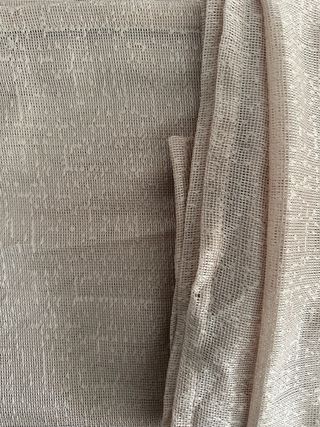 Cortinas beige con ojales metálicos (2 piezas)