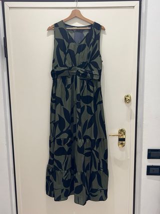 Vestito lungo estivo fantasia foglie