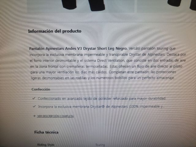 Conjunto moto chaqueta pantalón alpinest