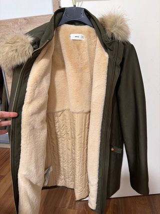 Chaqueta Mango verde militar mujer