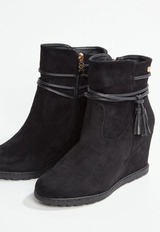 Botines de cuña negros T.39