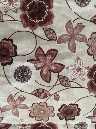 Cortinas beige con estampado floral