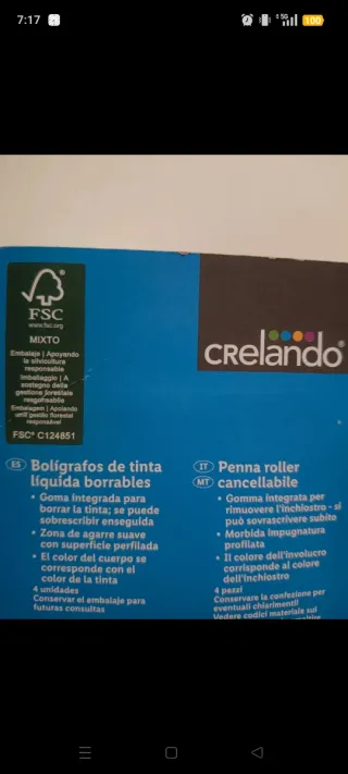 4 Bolígrafos Líquidos Borrables Crelando