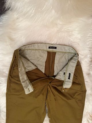 Pantalón Massimo Dutti Talla 36 Verde Oliva