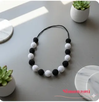 Collana Artigianale Black & White Simonami Crochet