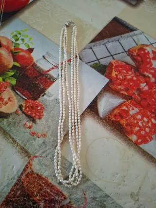 Collana perle bianche con chiusura argento