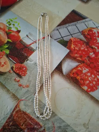 Collana perle bianche con chiusura argento
