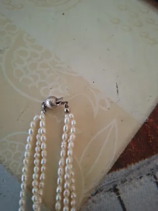 Collana perle bianche con chiusura argento