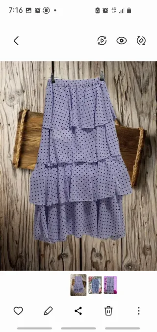 Falda larga lunares morada