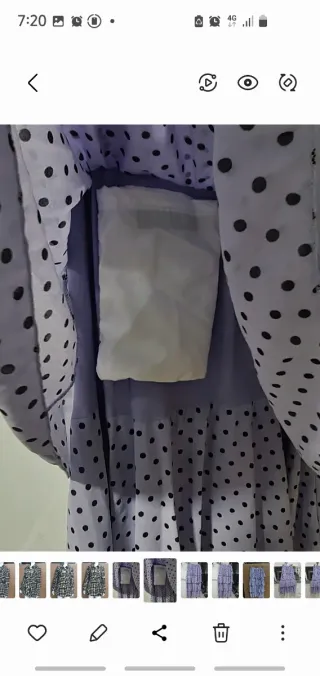 Falda larga lunares morada