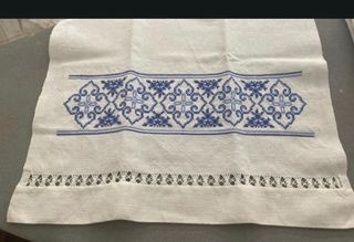 Jogo 3 Toalhas Linho Português Bordadas