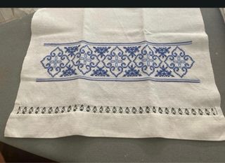 Jogo 3 Toalhas Linho Português Bordadas