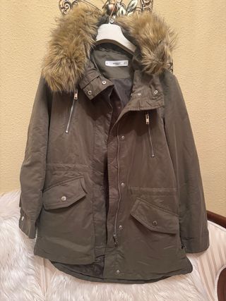 Abrigo Mango 2en1 Talla S Verde Oliva