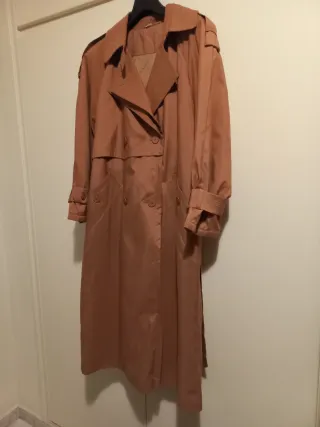 Gabardina larga vintage marrón