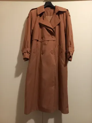 Gabardina larga vintage marrón