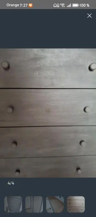 Cajonera de madera gris y blanca