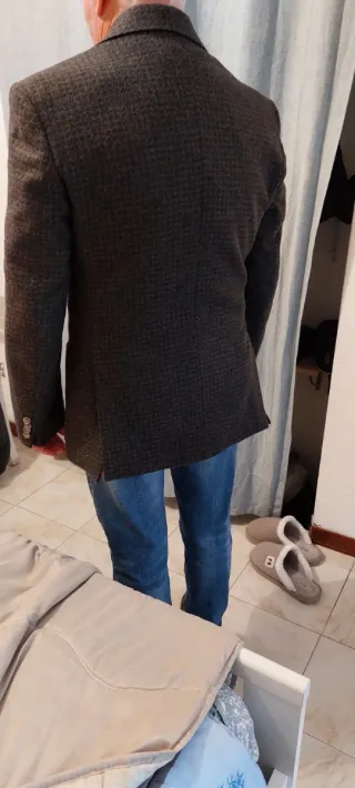 Giacca uomo blu/marrone