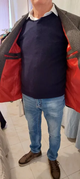 Giacca uomo blu/marrone