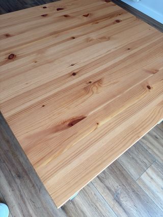 Mesa de centro madera y blanca ikea Hemnes