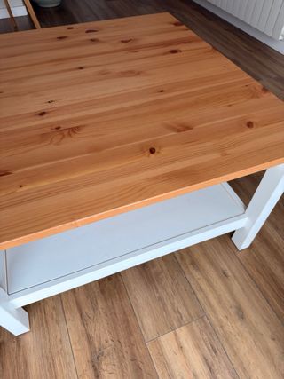 Mesa de centro madera y blanca ikea Hemnes