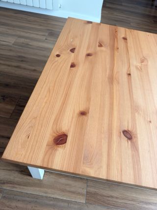 Mesa de centro madera y blanca ikea Hemnes