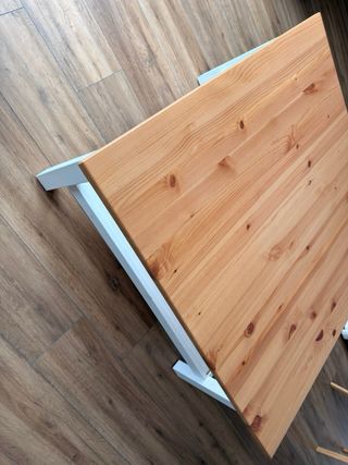 Mesa de centro madera y blanca ikea Hemnes