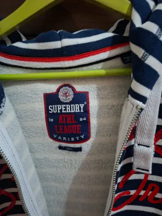 Sudadera Superdry Talla S Rayas Azul/Blanco