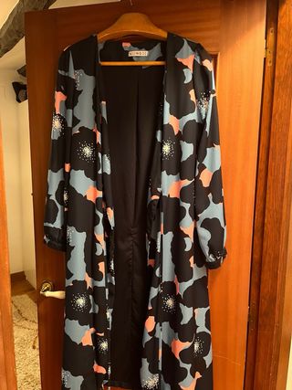 Vestido Kling floral azul y rosa