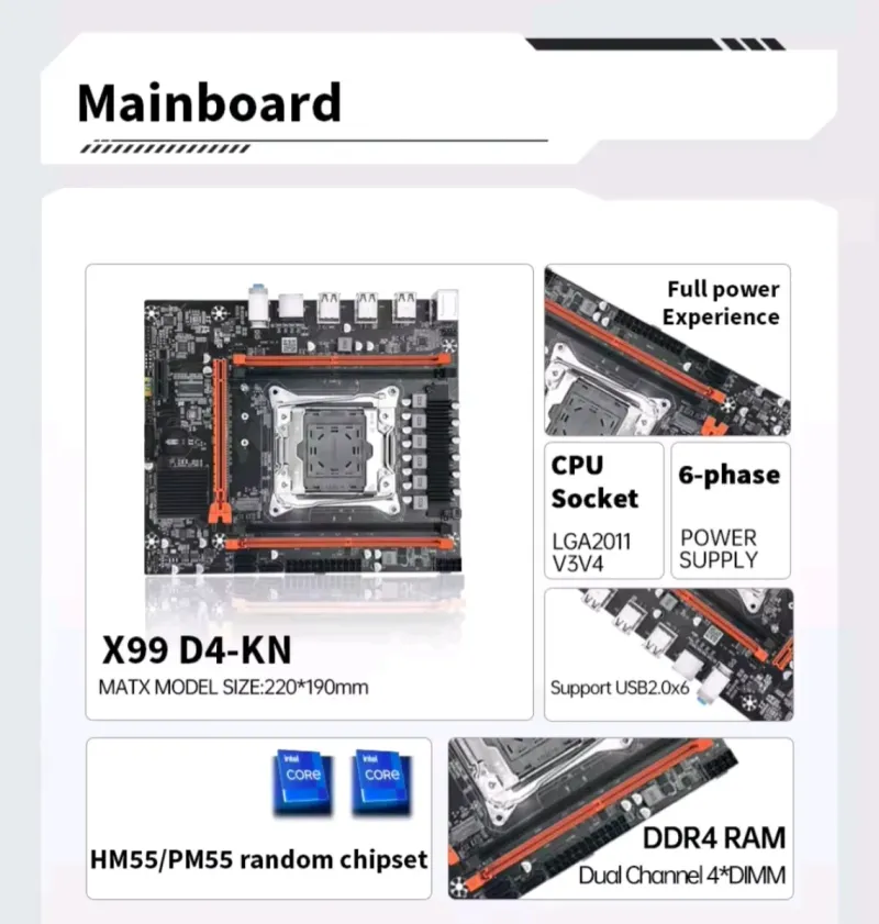 MOUGOL X99 D4-KN + Xeon E52678V3 + 16GB DDR4 (2x8) afbeelding 5