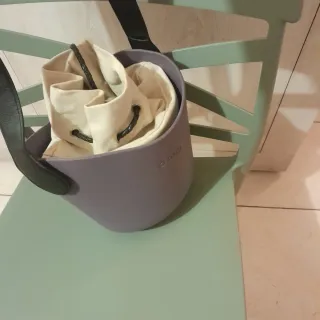 Borsa O bag viola e beige