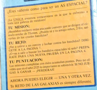 Libro- juego, de 1986, Escoge tu aventura espacial