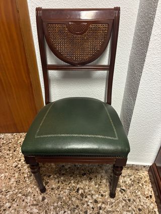 Escritorio + 4 sillas oficina antigua madera