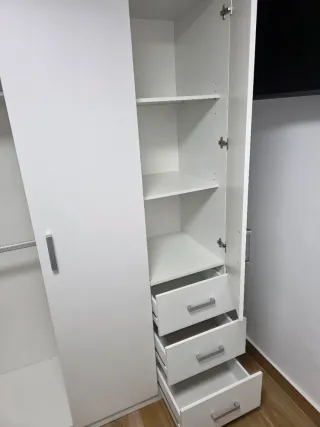 Armario blanco 3 puertas y cajones