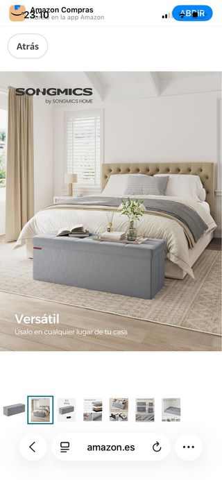 Baúl Almacenaje Plegable Gris Paloma terciopelo